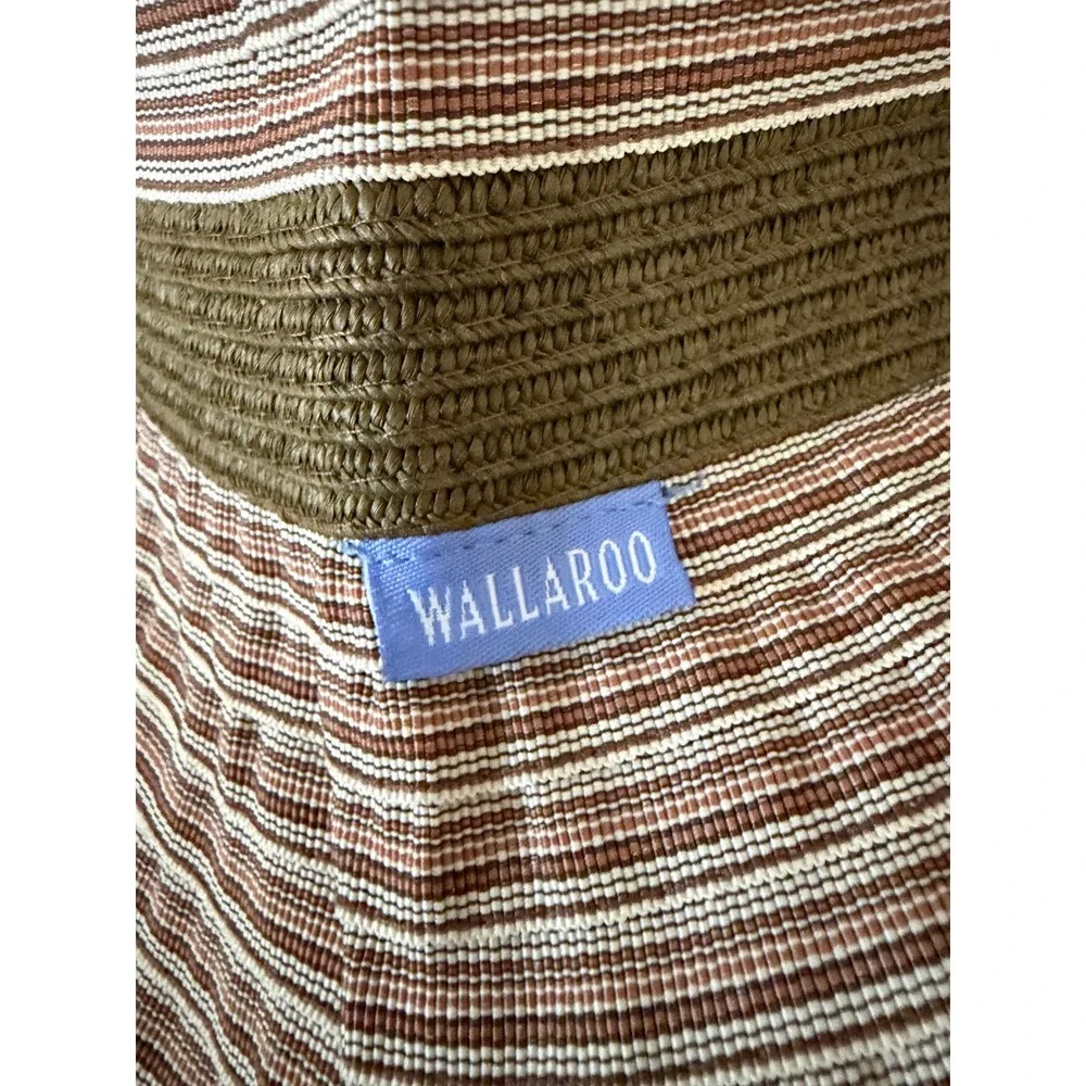 Wallaroo Hat Company Ginger Sun Hat Brown Olive Green Striped Wide Brim Packable